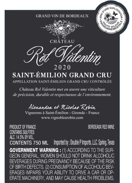 TABC label artwork for CHÂTEAU ROL VALENTIN