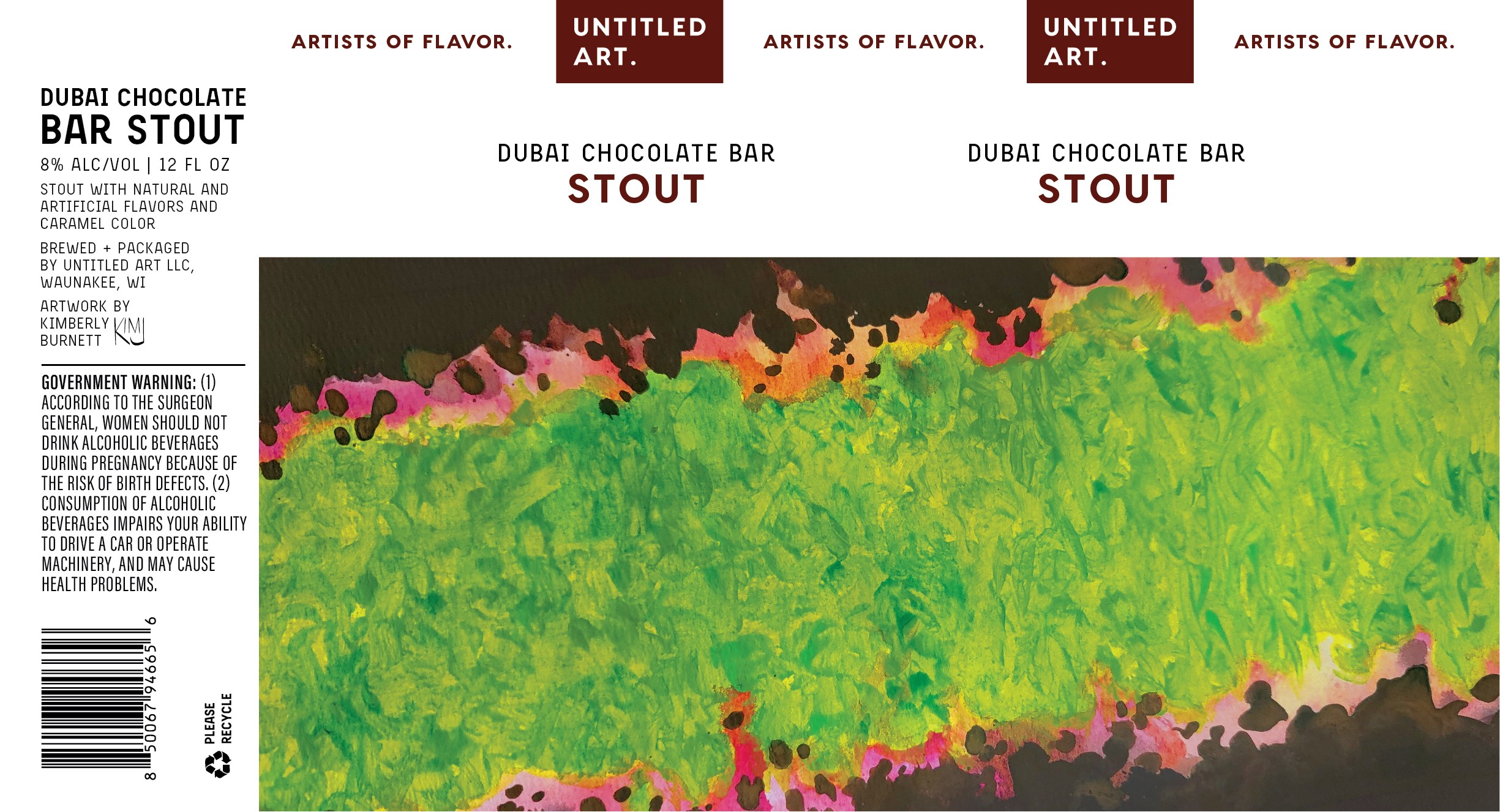 TABC label artwork for Untitled Art Dubai Chocolate Bar Stout