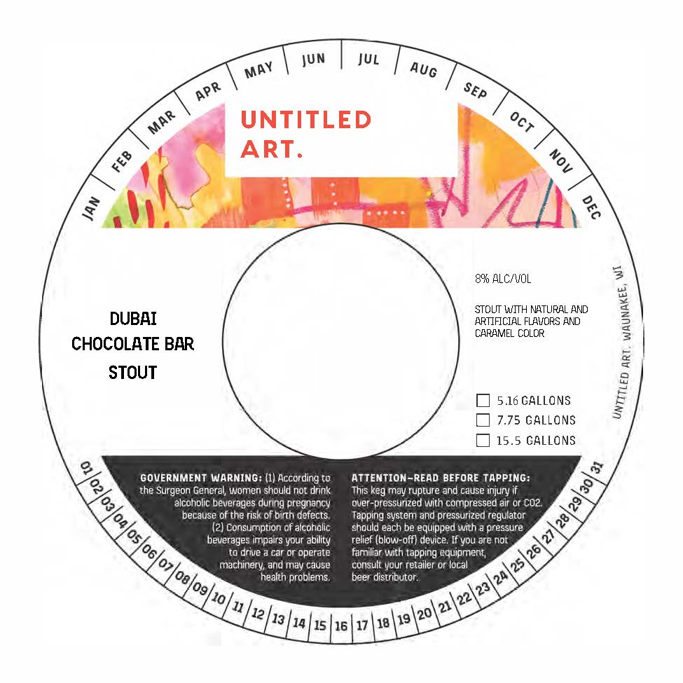 TABC label artwork for Untitled Art Dubai Chocolate Bar Stout