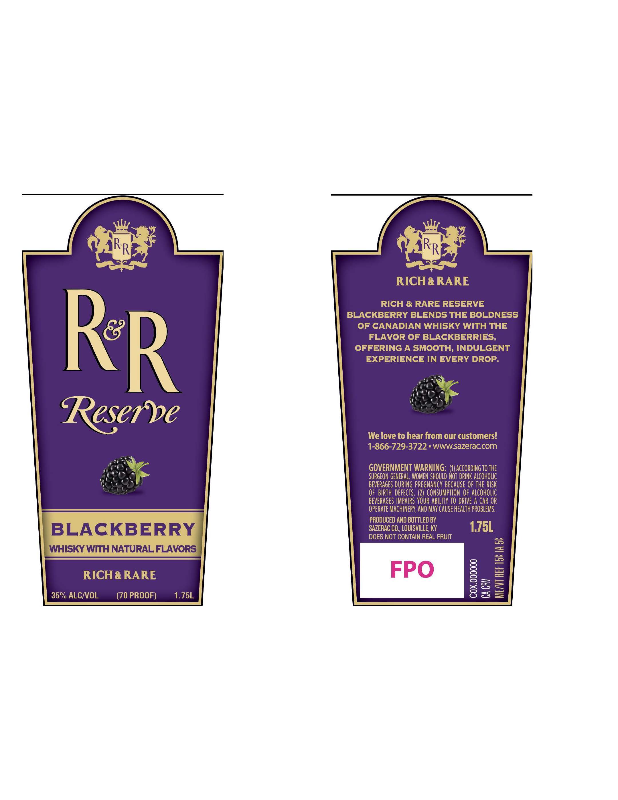 TABC label artwork for Rich & Rare Reserve Blackberry