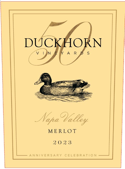 TABC label artwork for Duckhorn Vineyards Anniversary Celebration Merlot