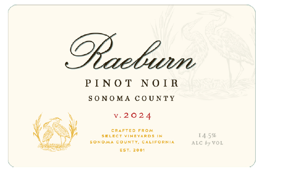 TABC label artwork for Raeburn Pinot Noir