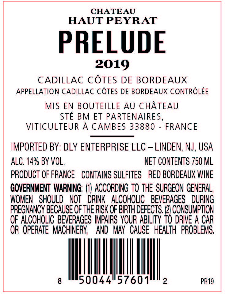 TABC label artwork for Haut Peyrat