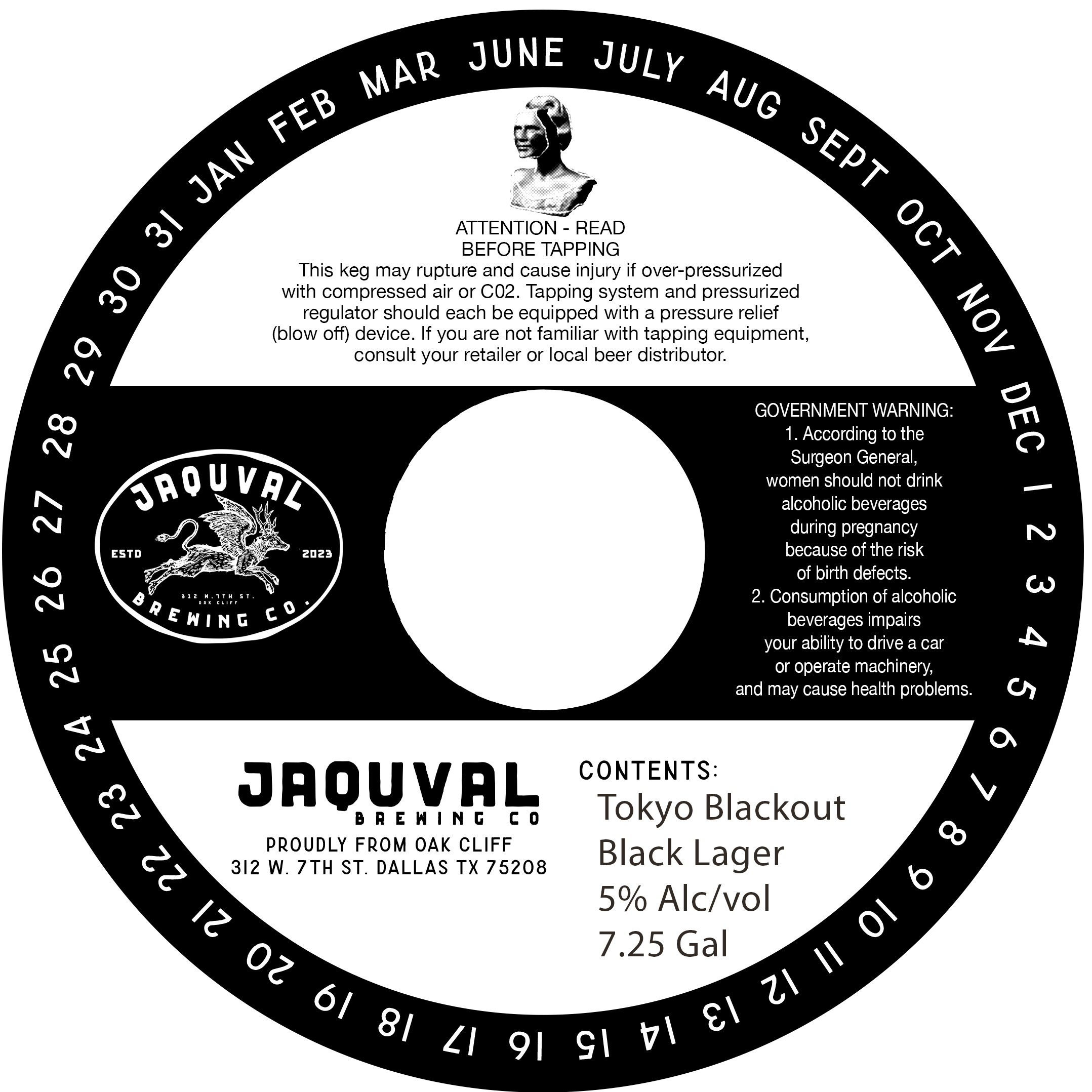 TABC label artwork for Tokyo Blackout