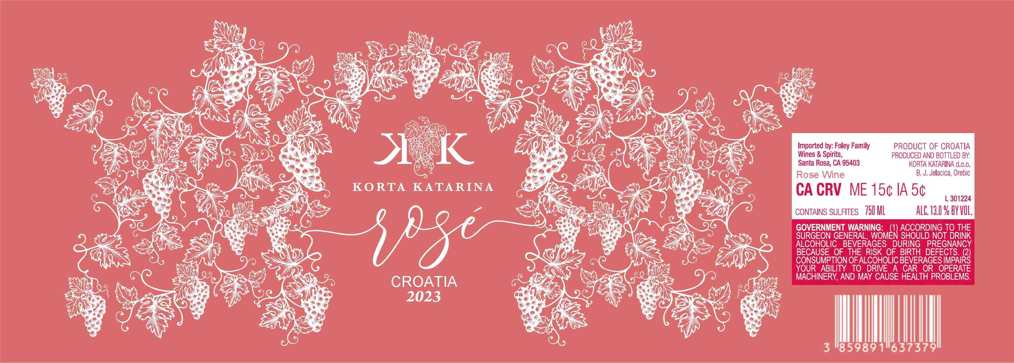 TABC label artwork for KORTA KATARINA ROSE