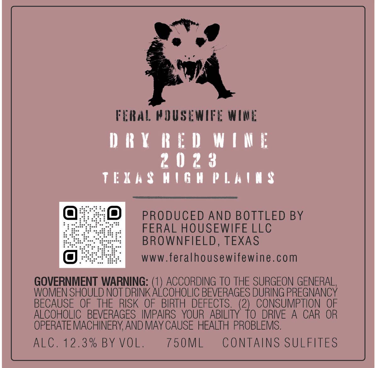 TABC label artwork for FERAL HOUSEWIFE LLC DRY RED BLEND