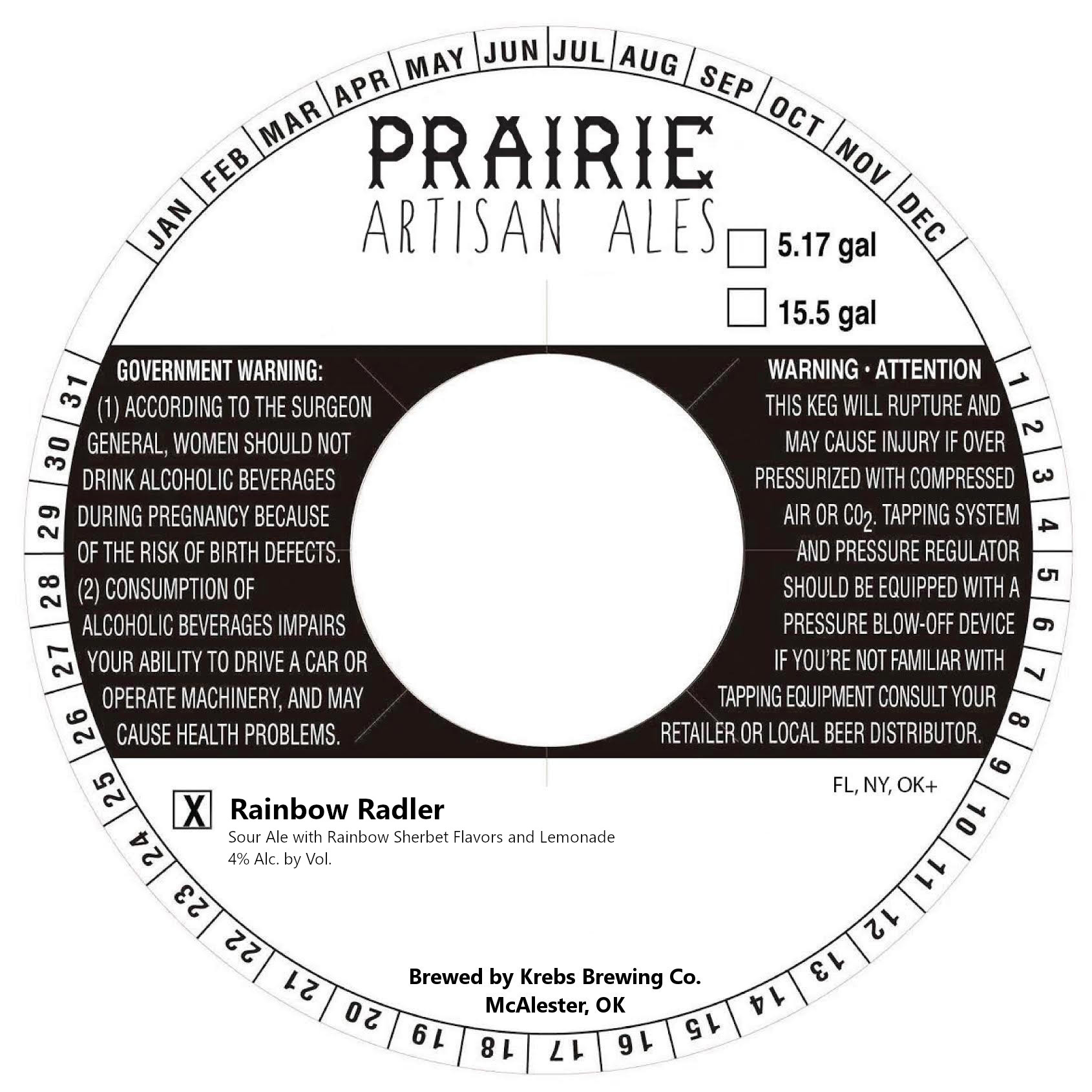 TABC label artwork for Prairie Artisan Ales Rainbow Radler