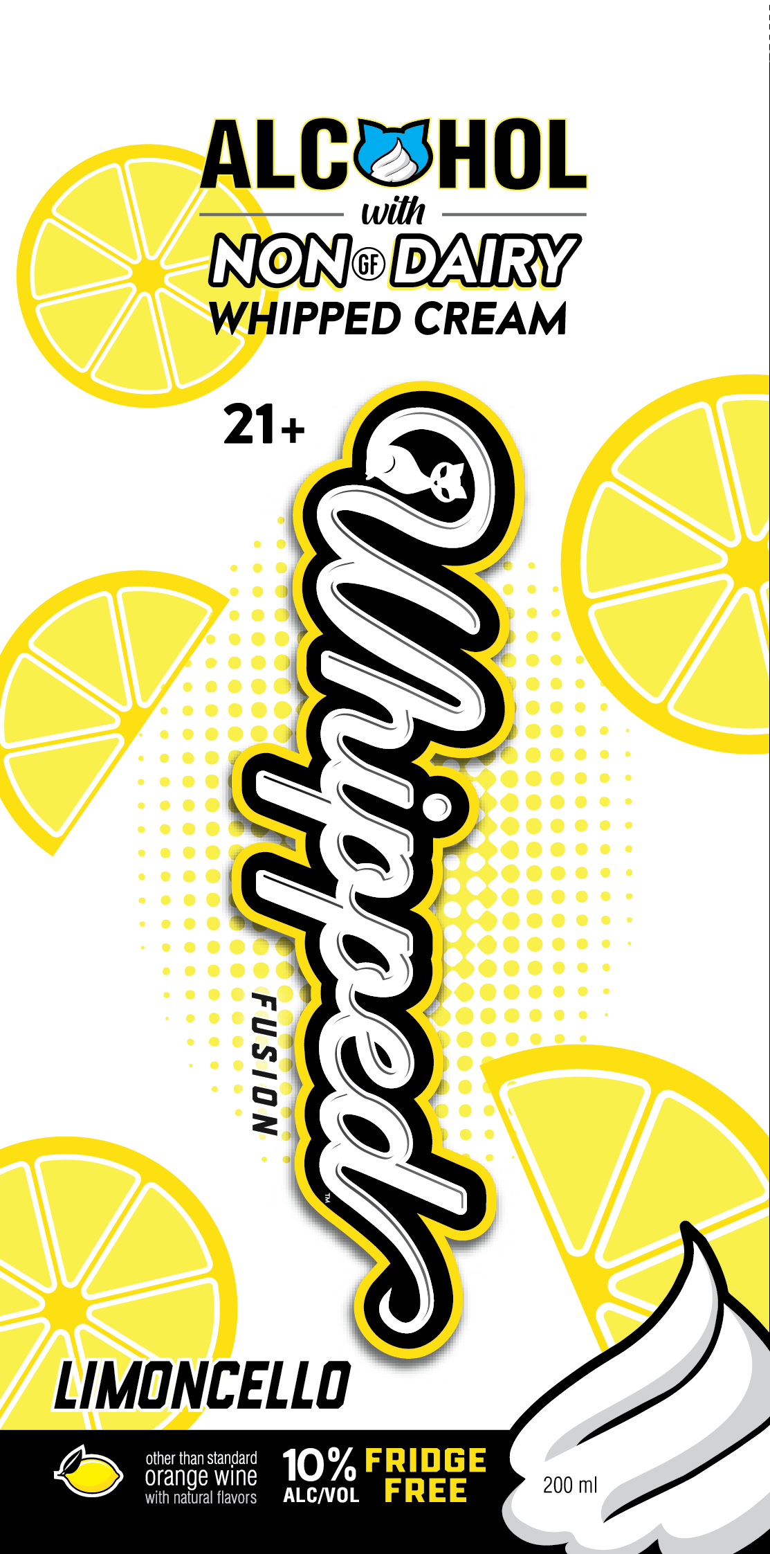 TABC label artwork for WHIPPED FUSION LIMONCELLO