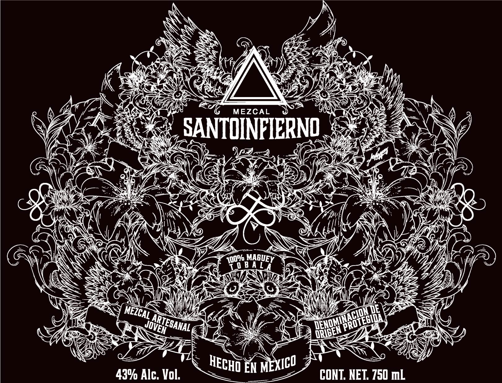 TABC label artwork for SANTOINFIERNO MAGUEY TOBALA