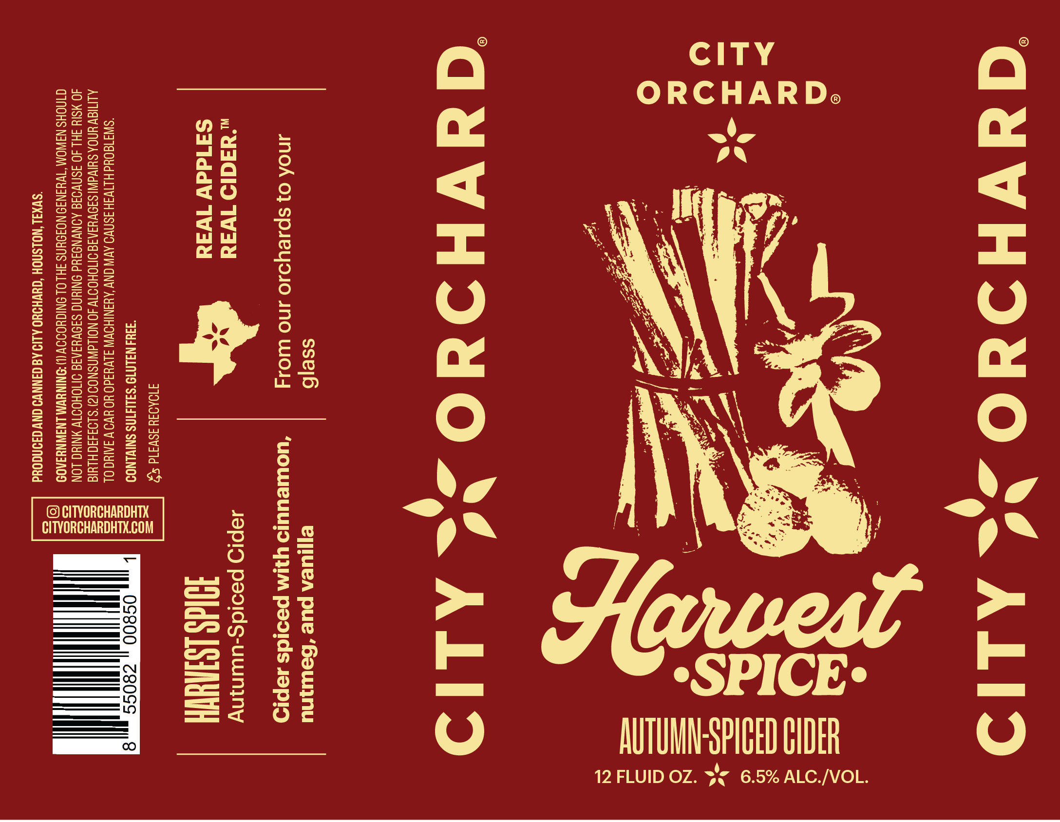 TABC label artwork for City Orchard Harvest Spice (Can)