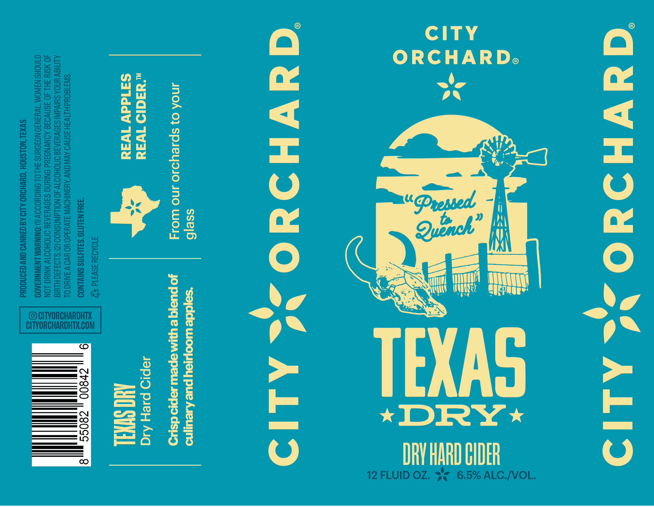 TABC label artwork for City Orchard Texas Dry (Can)