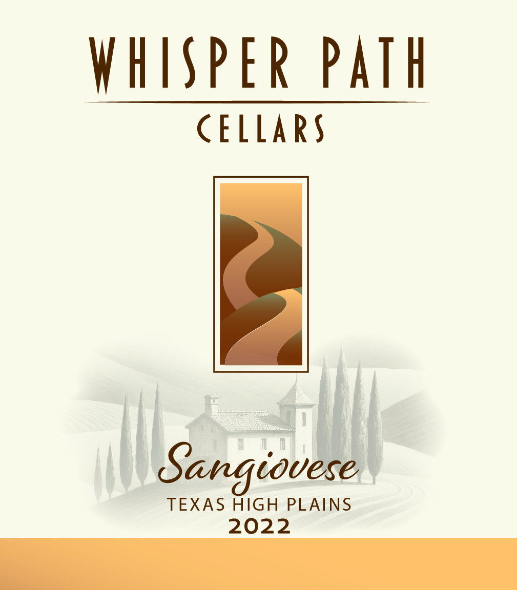 TABC label artwork for 2022 Whisper Path Cellars Sangiovese