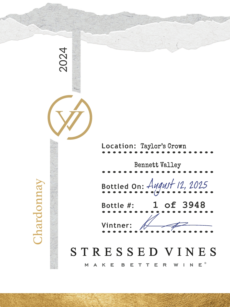 TABC label artwork for STRESSED VINES TAYLOR'S CROWN CHARDONNAY