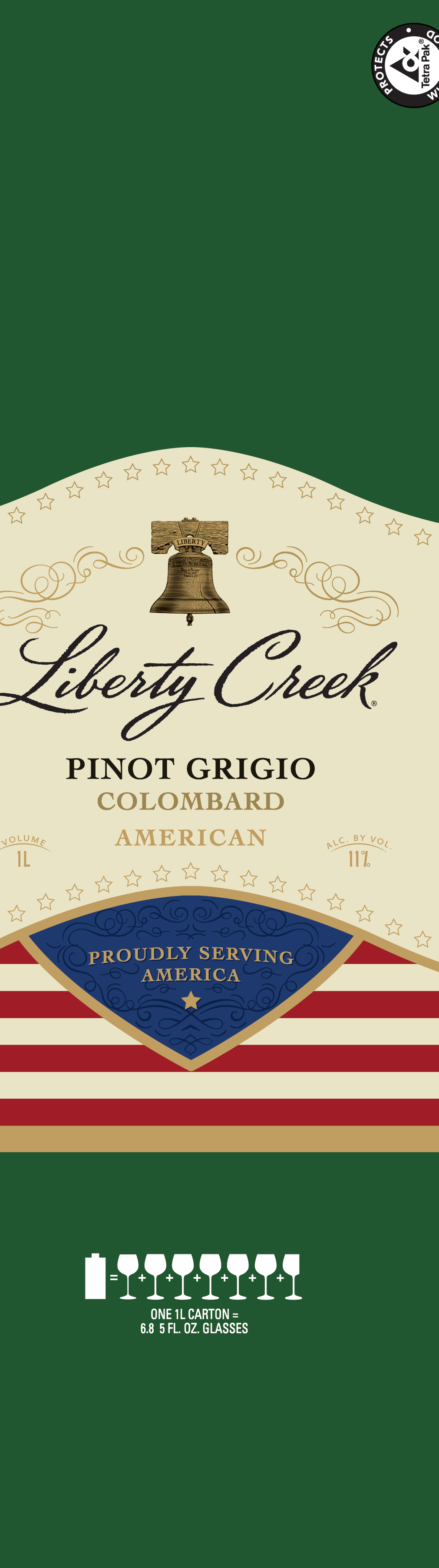 TABC label artwork for Liberty Creek Pinot Grigio, Colombard American