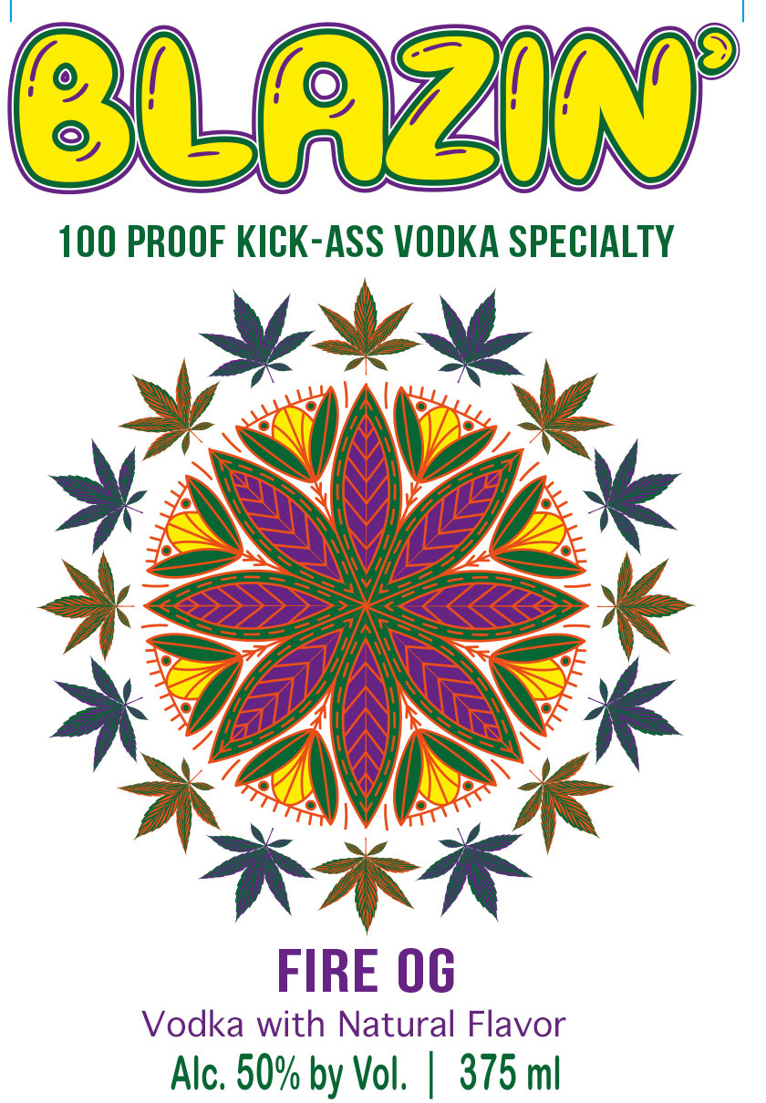 TABC label artwork for Blazin Fire OG Vodka