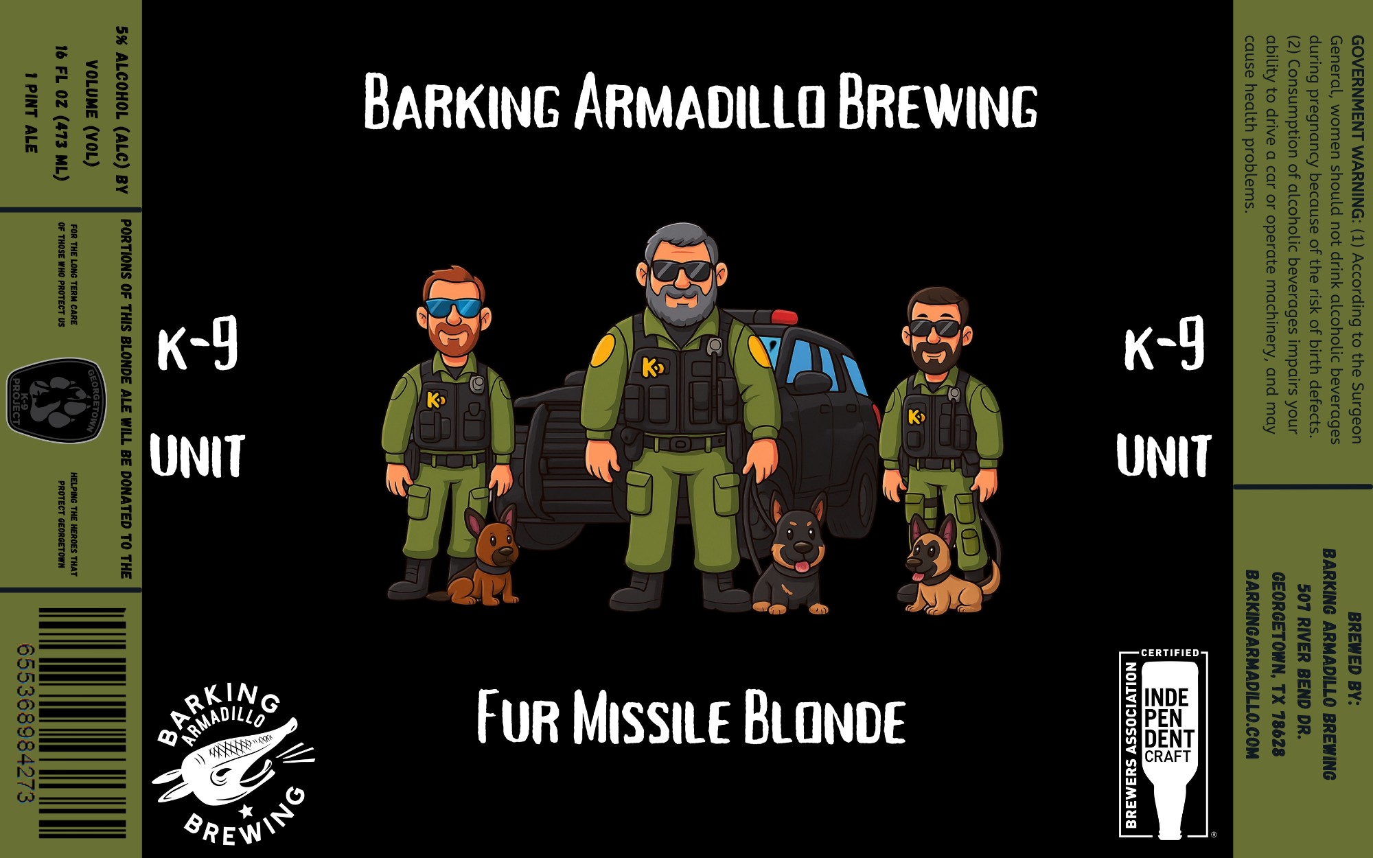 TABC label artwork for Fur Missile Blonde