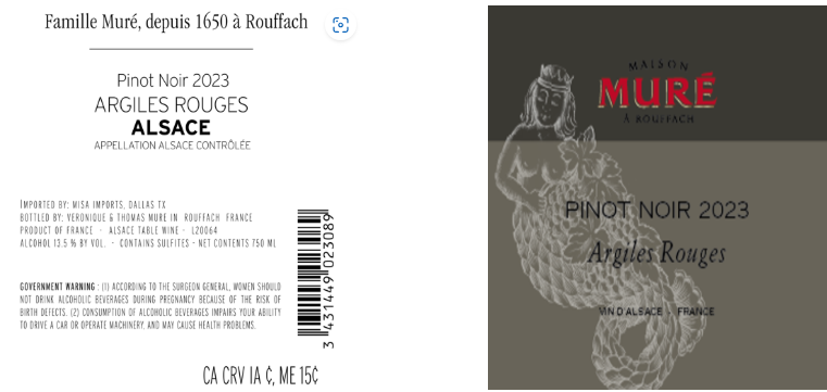 TABC label artwork for FAMILLE MURE ARGILES ROUGES