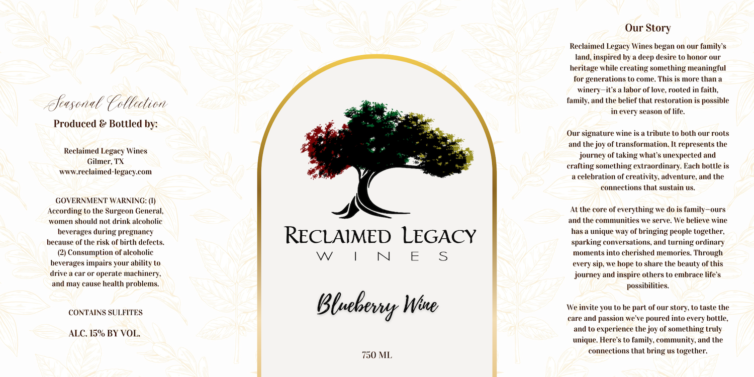 TABC label artwork for Blueberry Wine