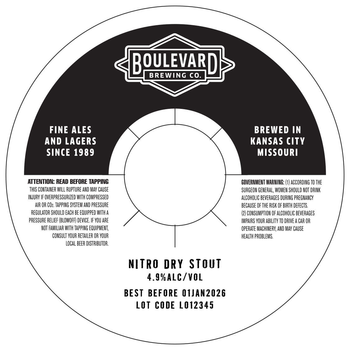 TABC label artwork for Boulevard Nitro Dry Stout