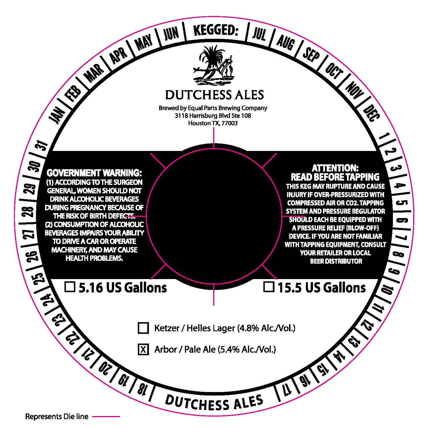 TABC label artwork for Dutchess Ales Arbor