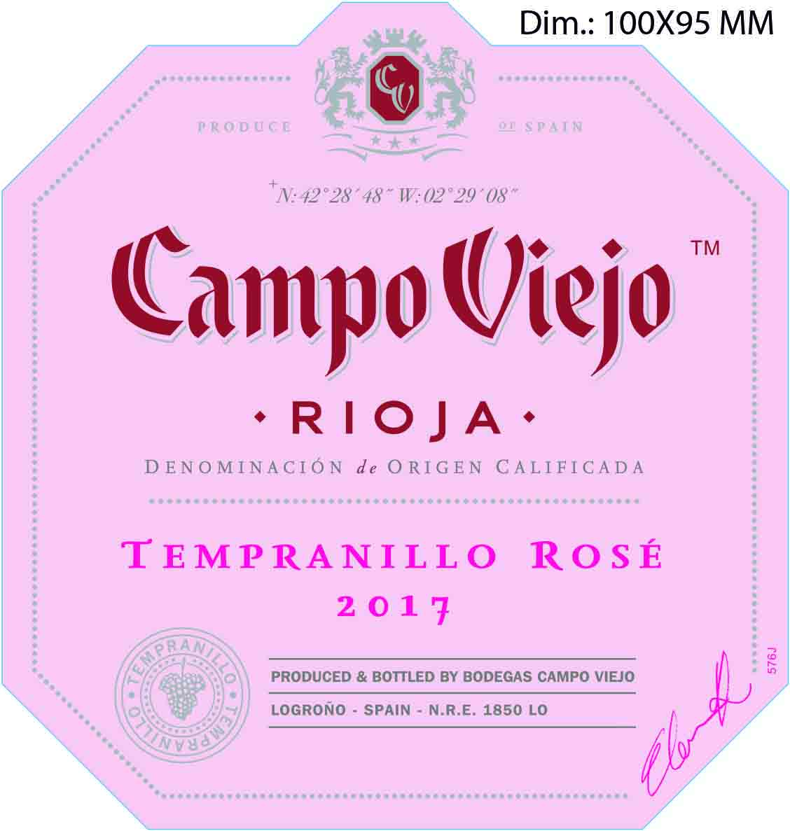 TABC label artwork for Campo Viejo Tempranillo Rose Rioja