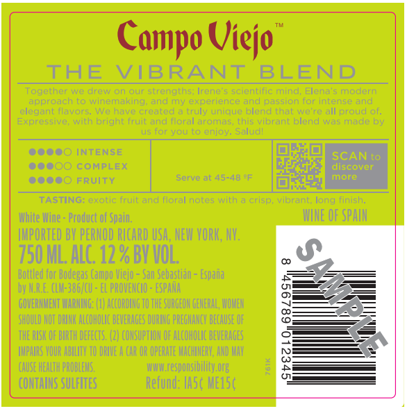 TABC label artwork for Campo Viejo Vibrant White Blend