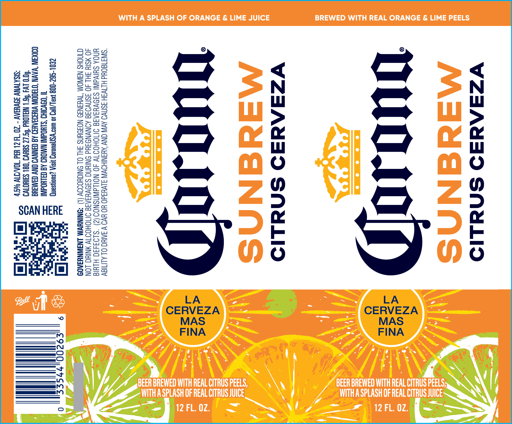 TABC label artwork for Corona Sunbrew Citrus Cerveza