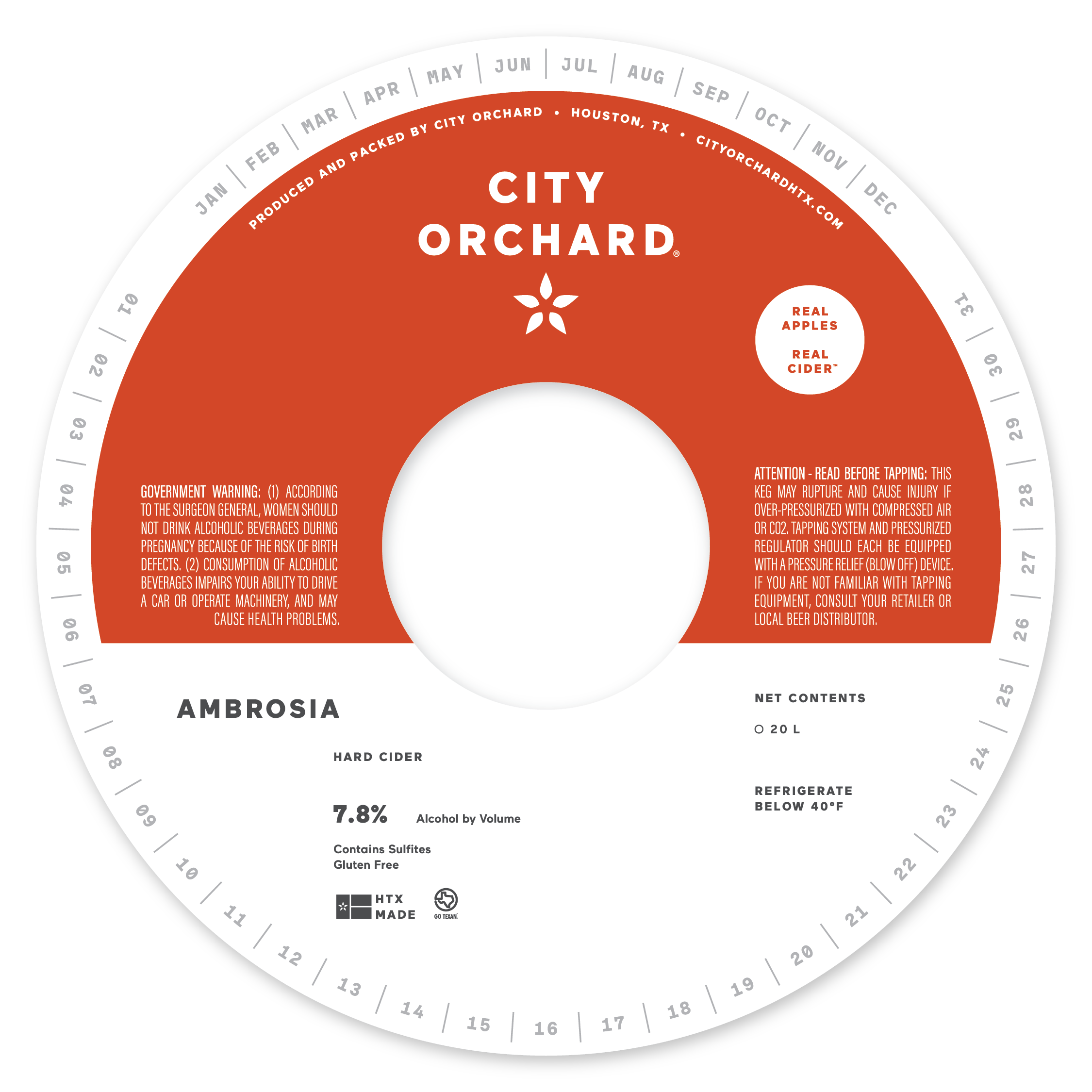 TABC label artwork for City Orchard Ambrosia (Keg)