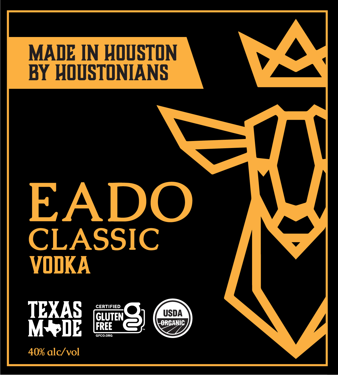 TABC label artwork for EADO Classic Vodka