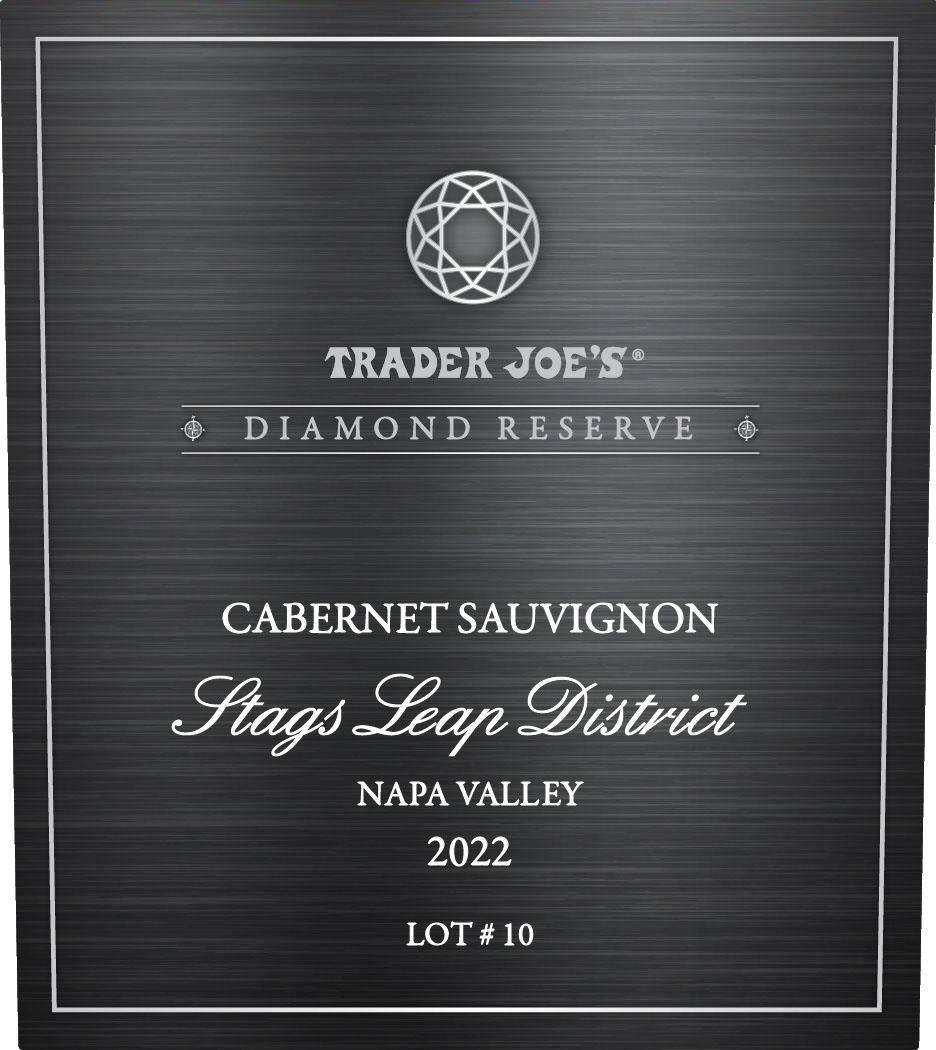 TABC label artwork for TRADER JOE'S DIAMOND RESERVE LOT# 10 CABERNET SAUVIGNON STAGS LEAP DISTRICT