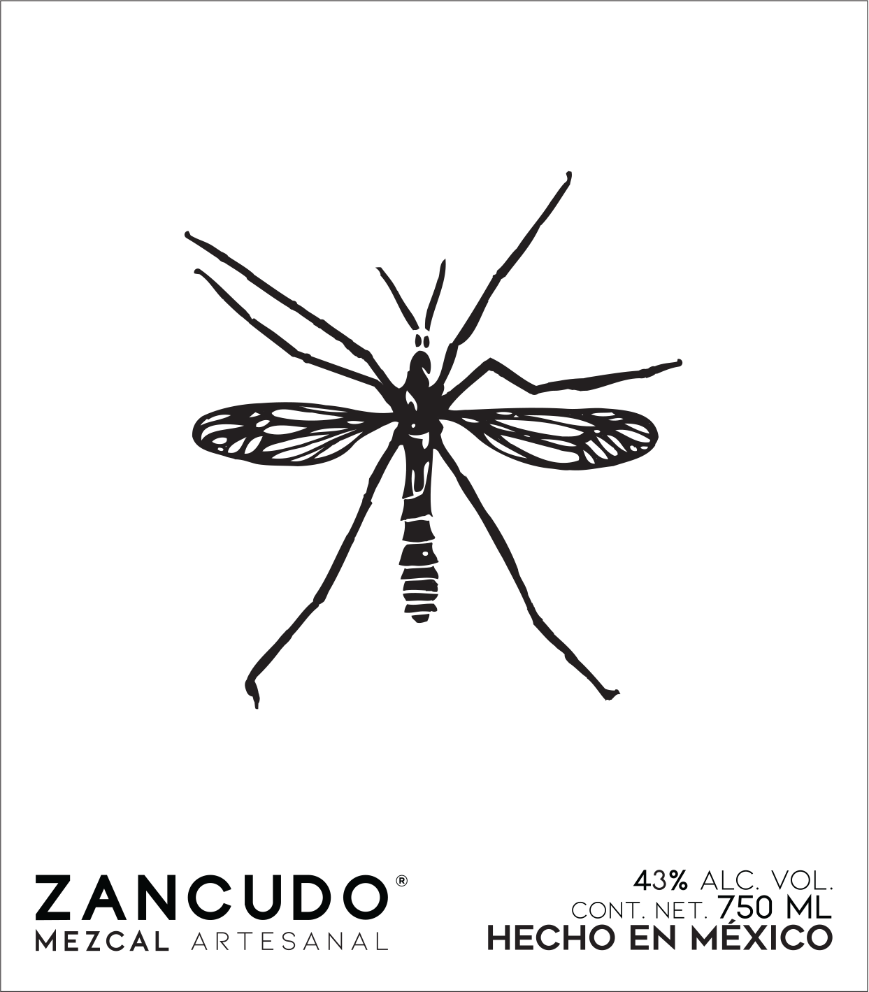 TABC label artwork for Zancudo Mezcal Artesanal Espadín