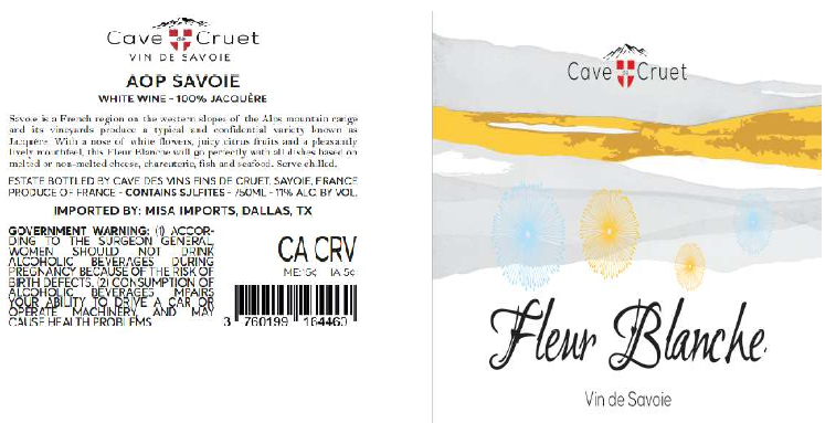 TABC label artwork for CAVE DE CRUET SAVOIE
