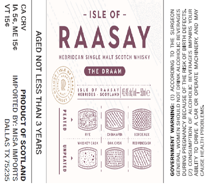 TABC label artwork for ISLE OF RAASAY THE DRAAM