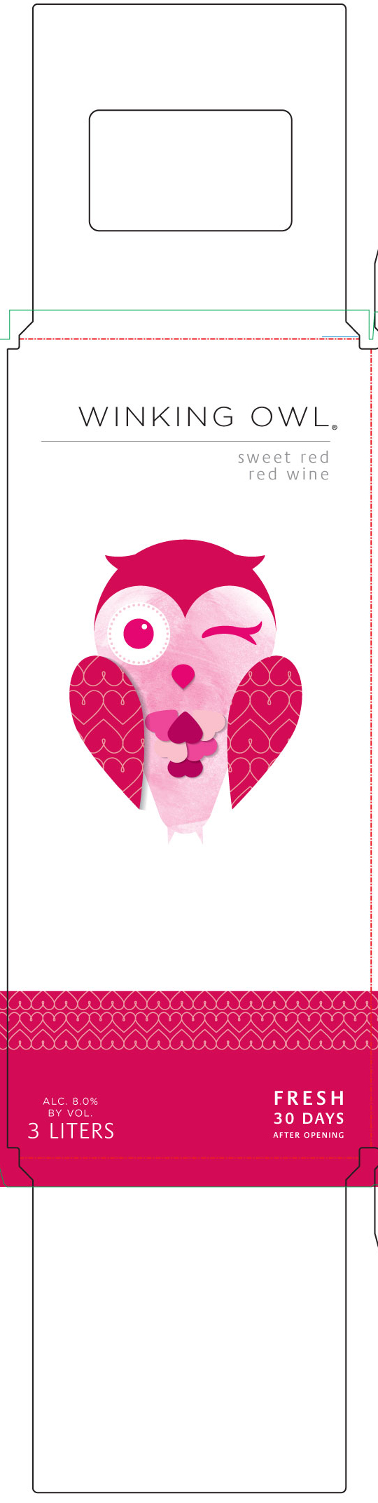 TABC label artwork for Winking Owl Sweet Red