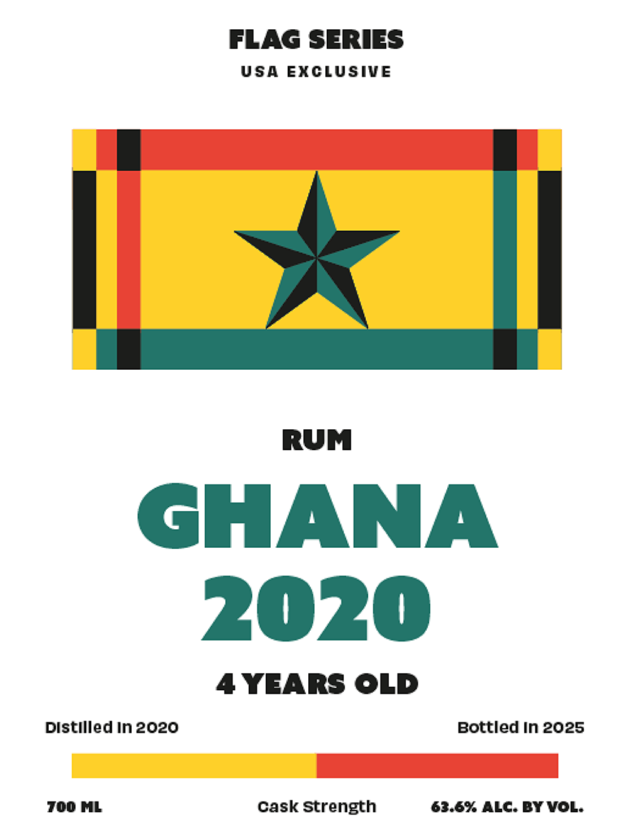 TABC label artwork for Flag Series Ghana 2020 Single Rum