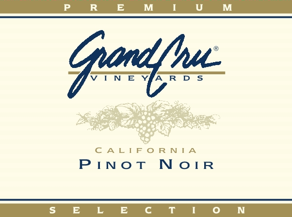 TABC label artwork for Grand Cru Pinot Noir California