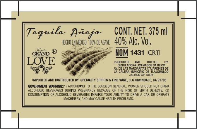 TABC label artwork for Grand Love Anejo