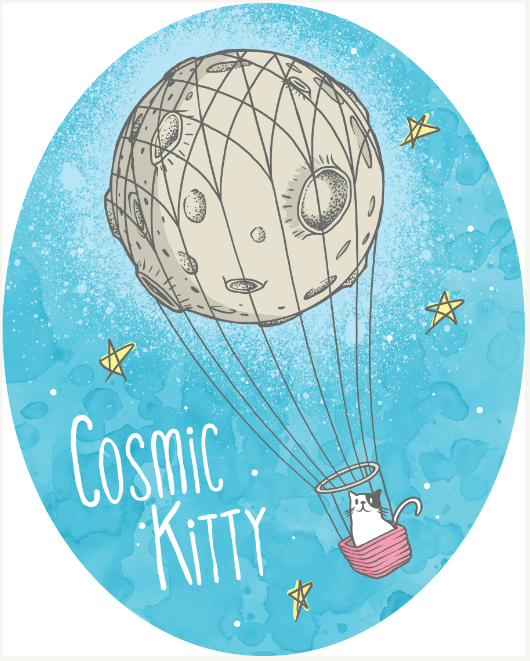 TABC label artwork for Wildman Wine Cosmic Kitty
