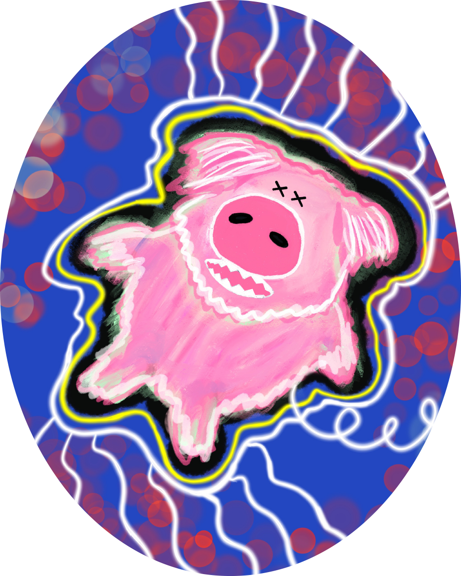 TABC label artwork for Wildman Wine Piggy Pop