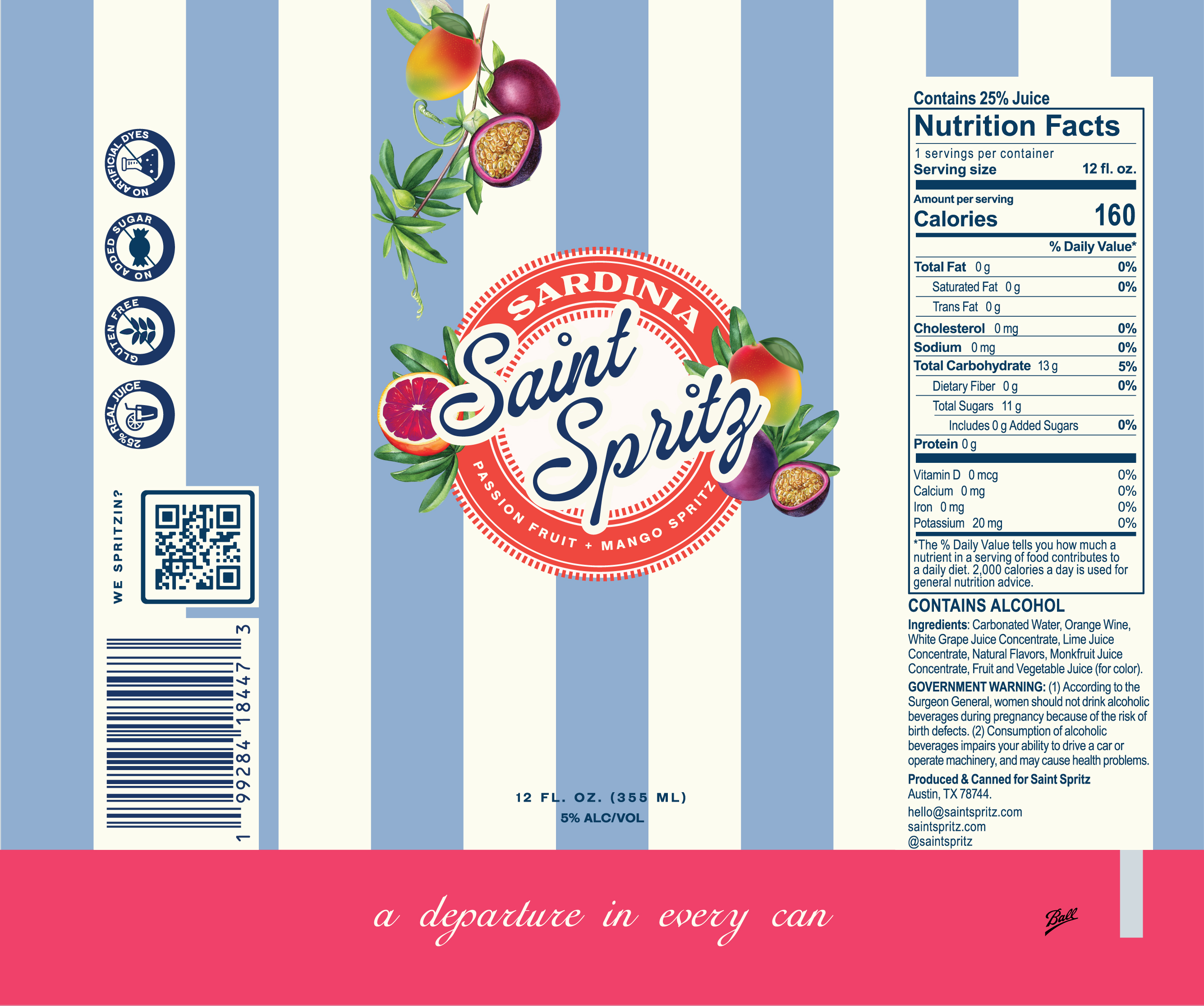 TABC label artwork for Saint Spritz Sardinia