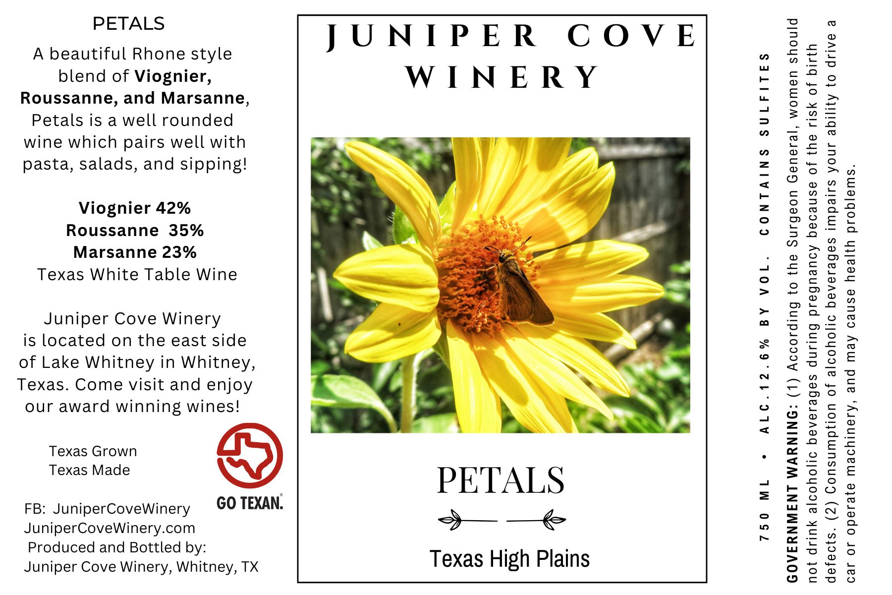 TABC label artwork for Petals