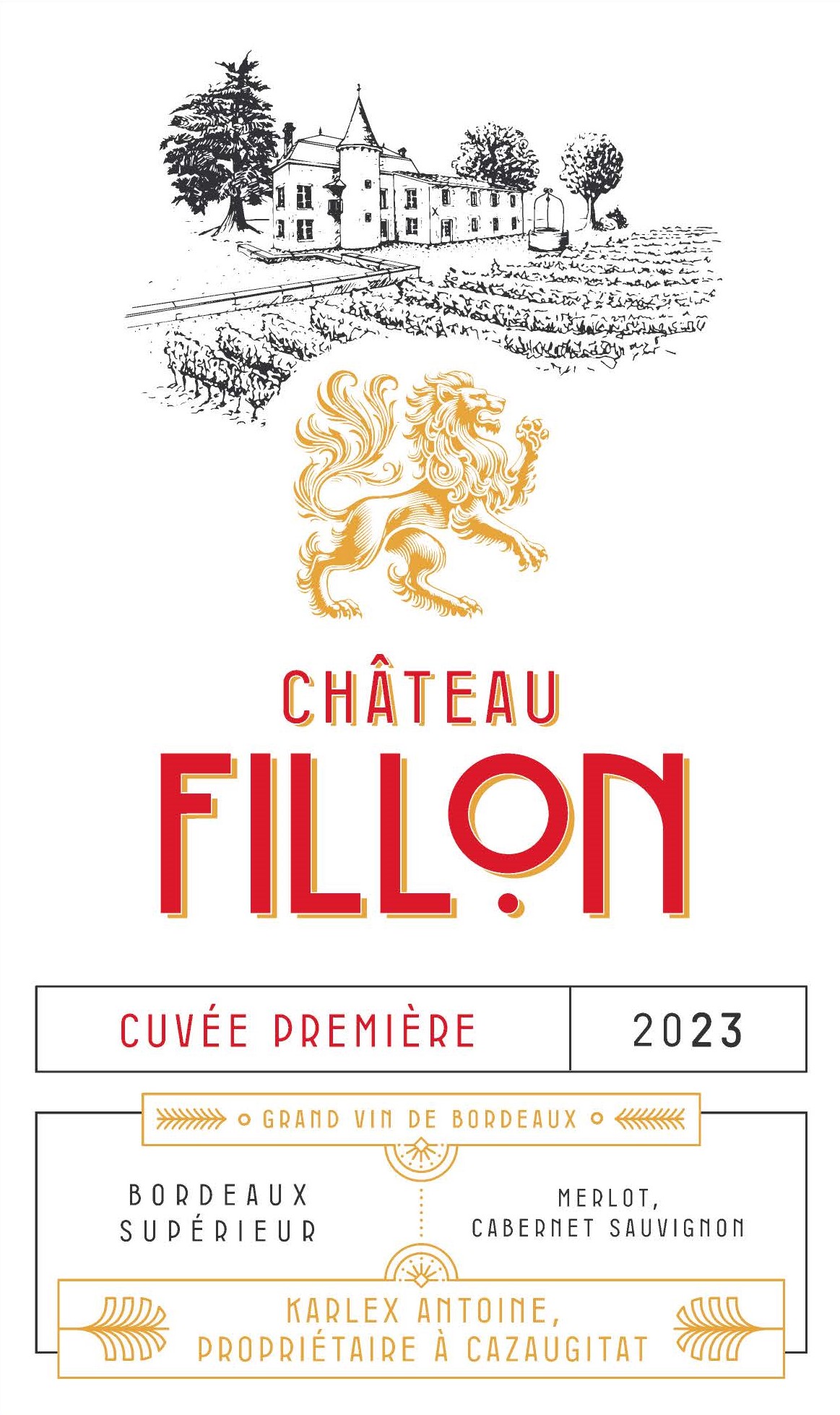 TABC label artwork for Chateau Fillon Cuvee Premiere Merlot Cabernet Sauvignon