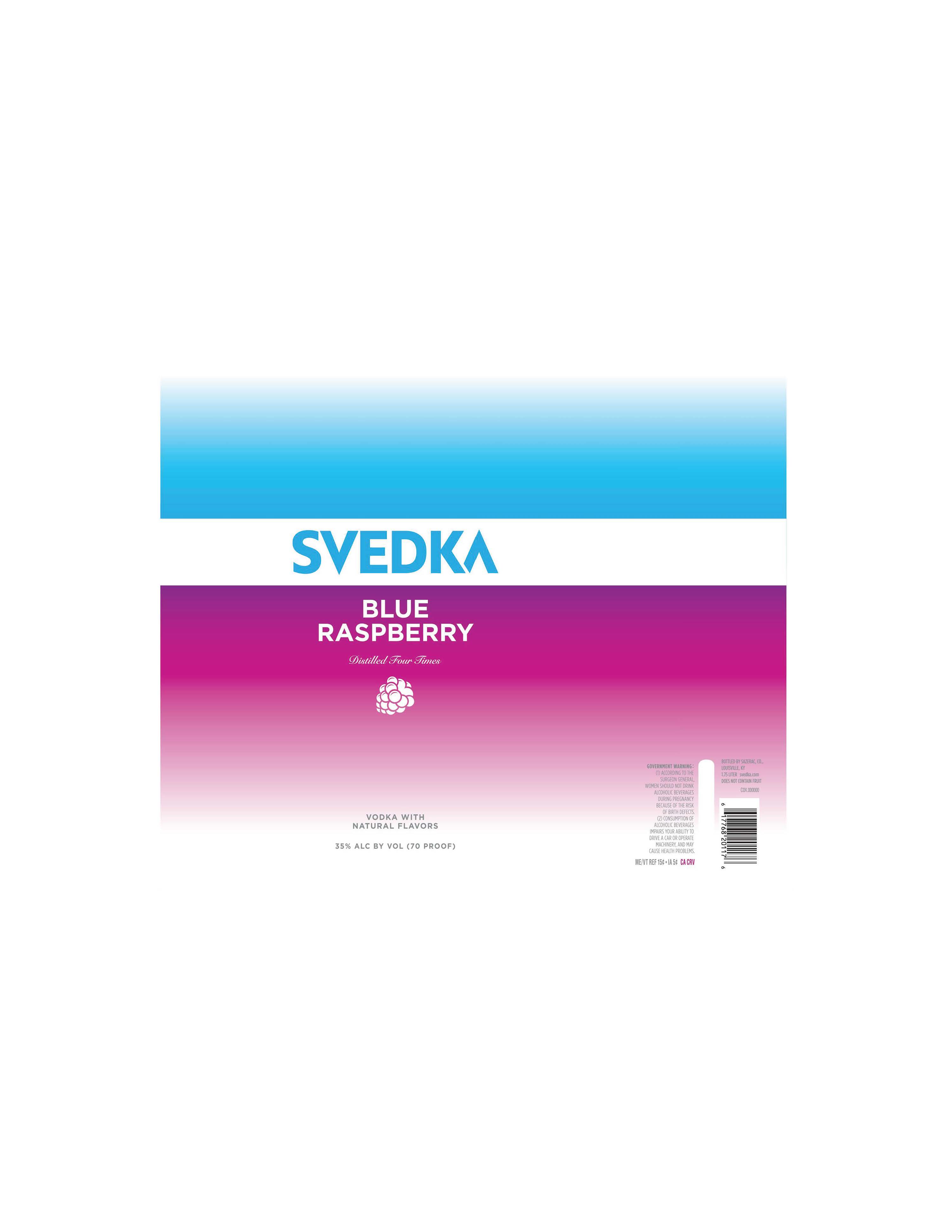 TABC label artwork for Svedka Blue Raspberry 1.75L