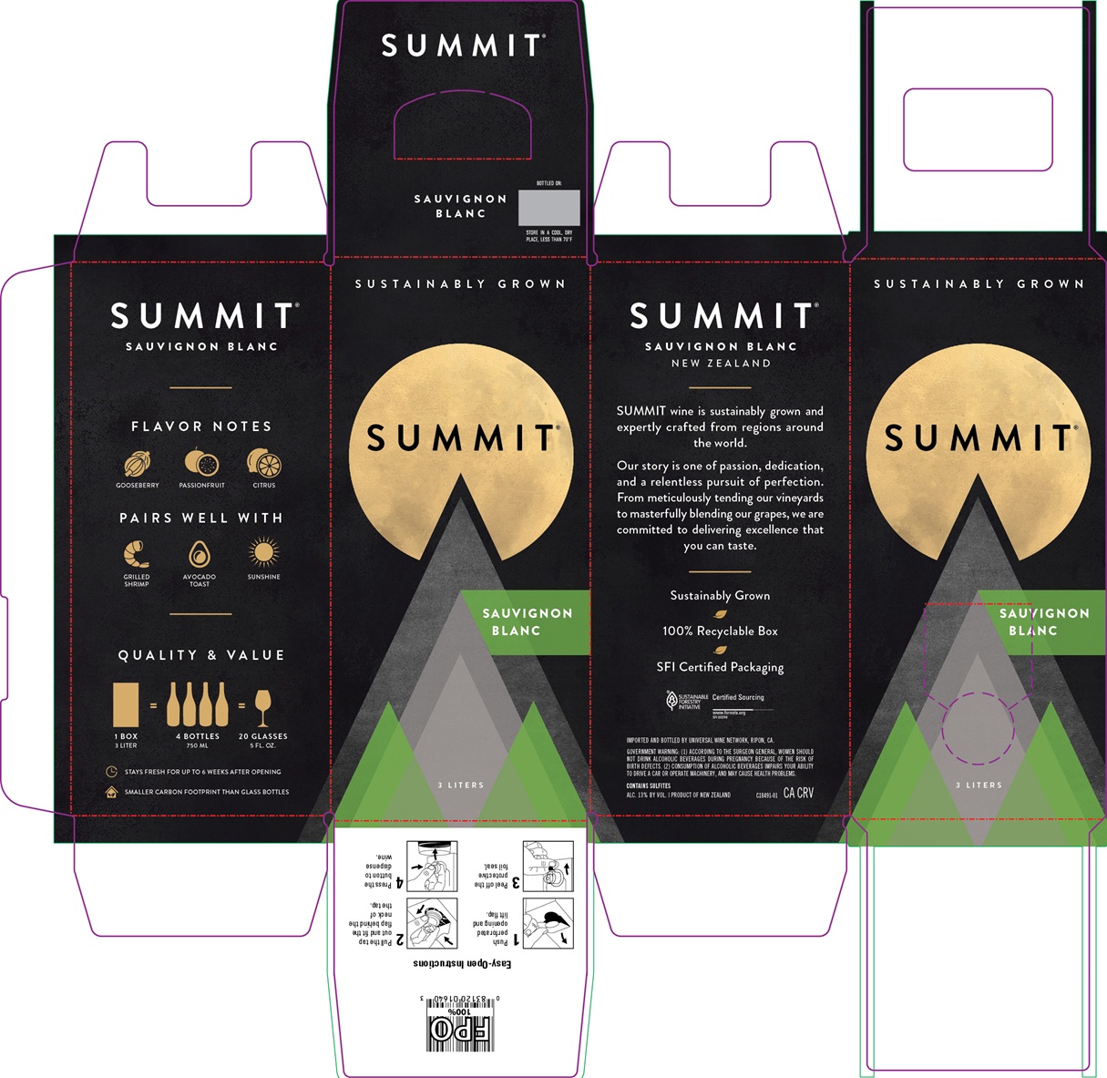 TABC label artwork for Summit- Sauvignon Blanc