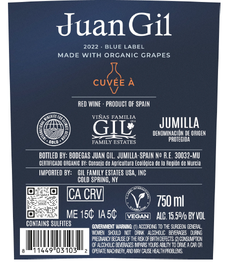 TABC label artwork for Juan Gil Cuvee