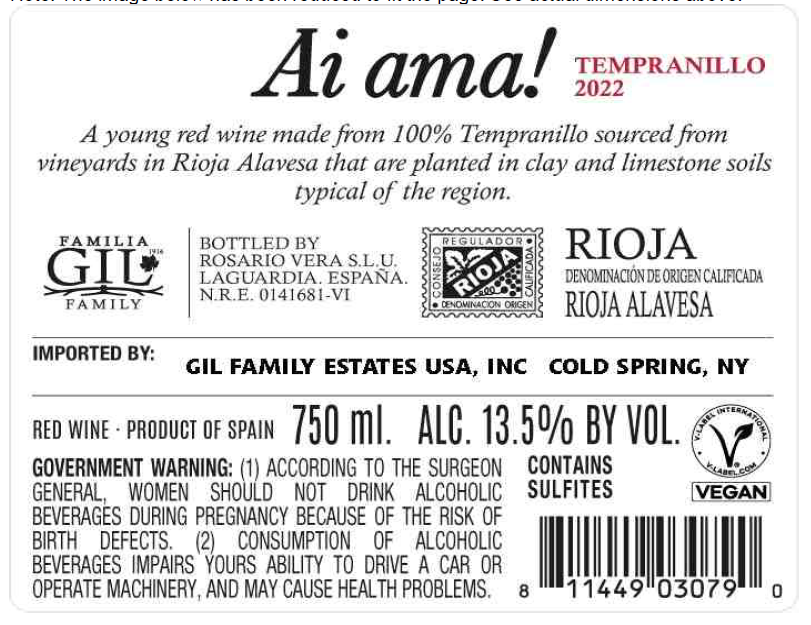 TABC label artwork for Ai Ama