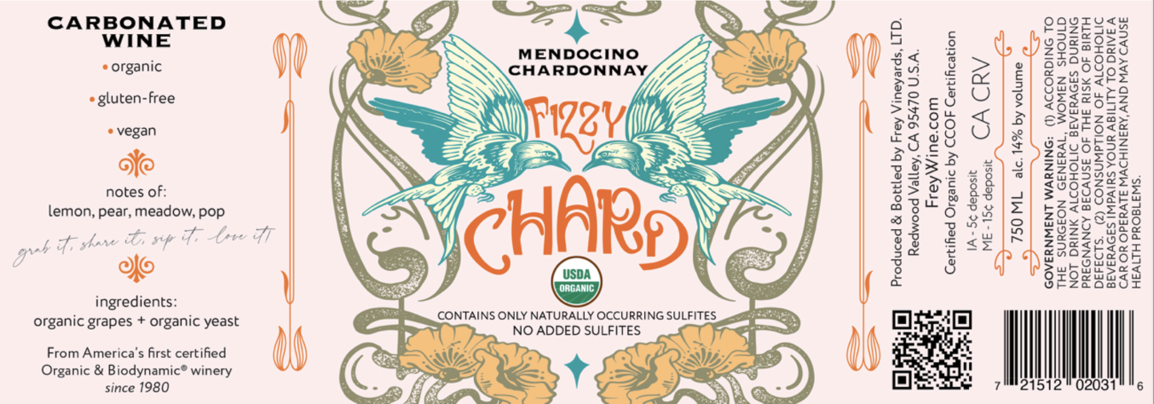 TABC label artwork for Frey Fizzy Chard