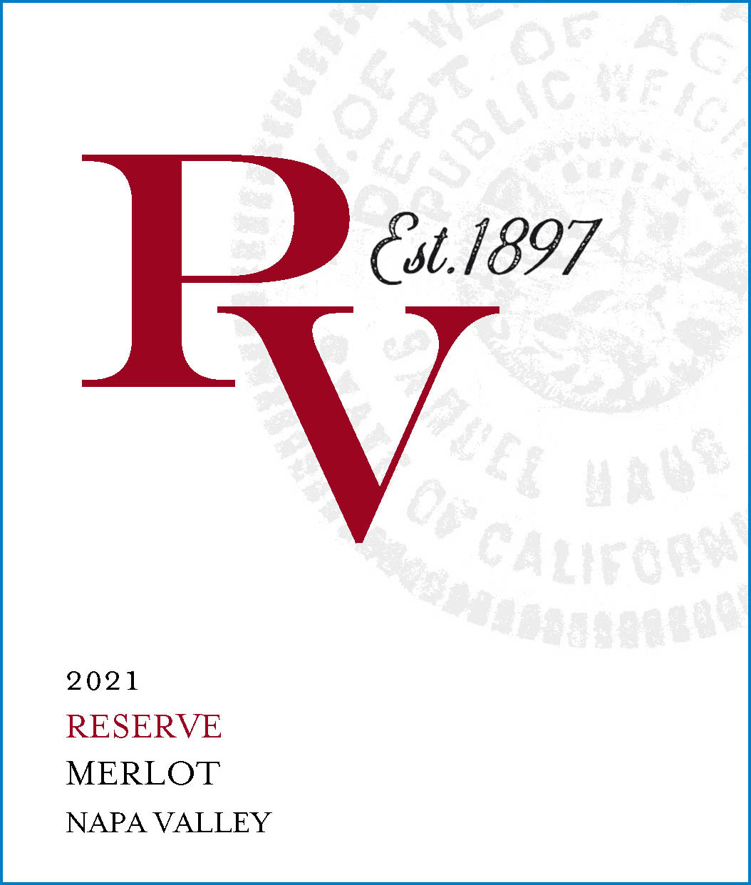TABC label artwork for Pope Valley Winery Reserve Merlot