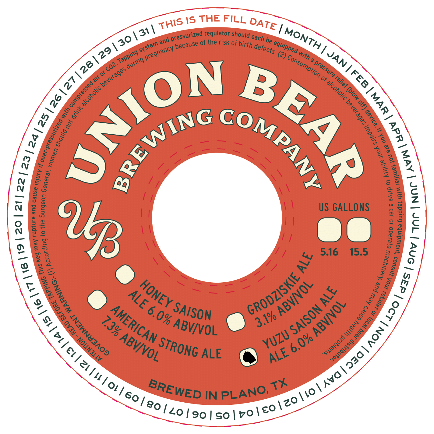 TABC label artwork for Yuzu Saison Ale