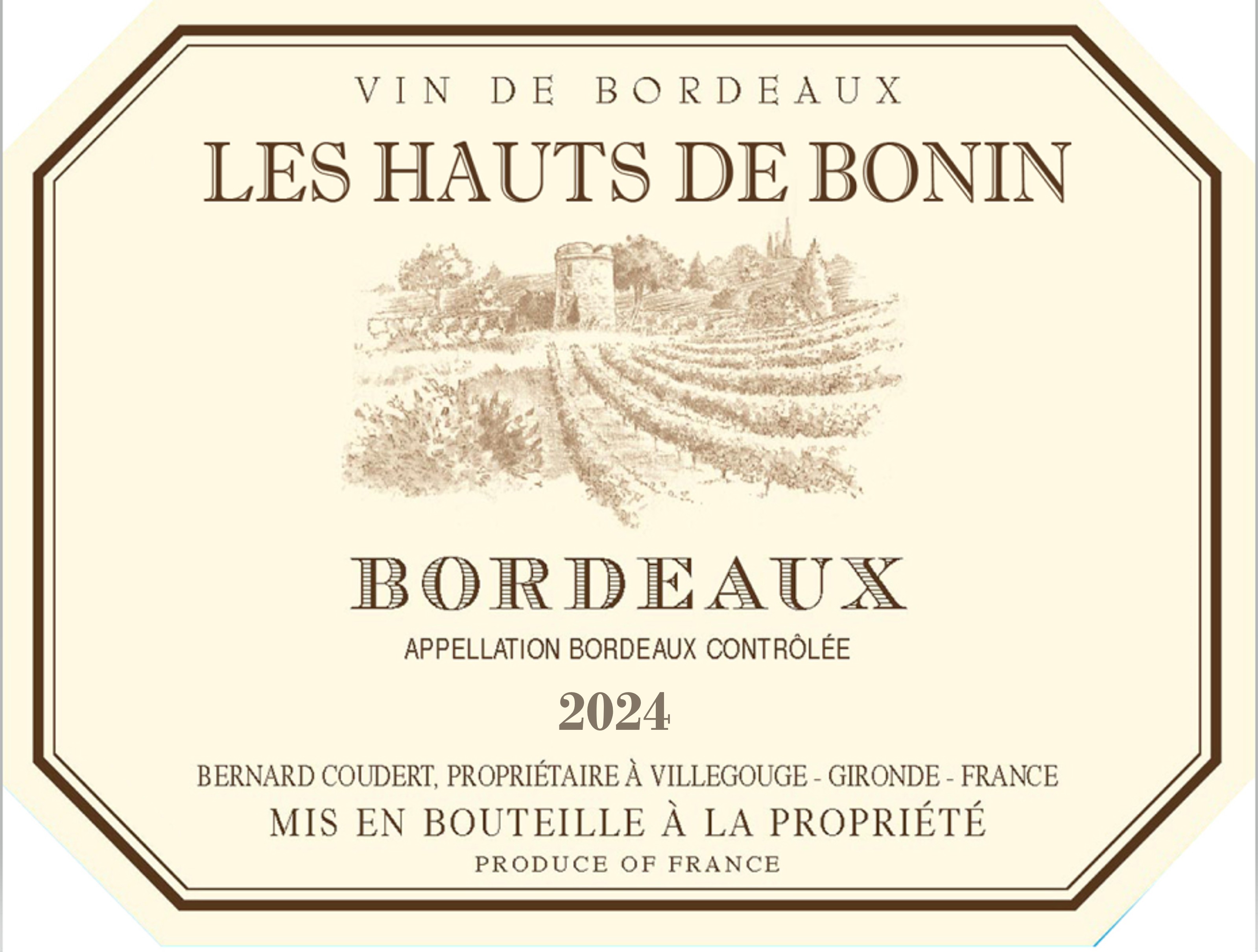 TABC label artwork for Les Hauts De Bonin Red Bordeaux